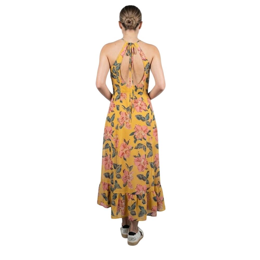 Kimchi Blue Urban Outfitters Floral Open Back Tiered Maxi Dress Yellow Size 0